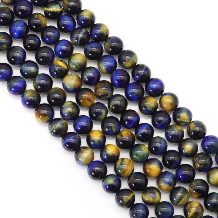 BestBeads&Beyond - Venta al por mayor Cuentas - ¡¡¡Exclusivo!!! Ojo de tigre azul amarillo de alta calidad, Sku #UA3092