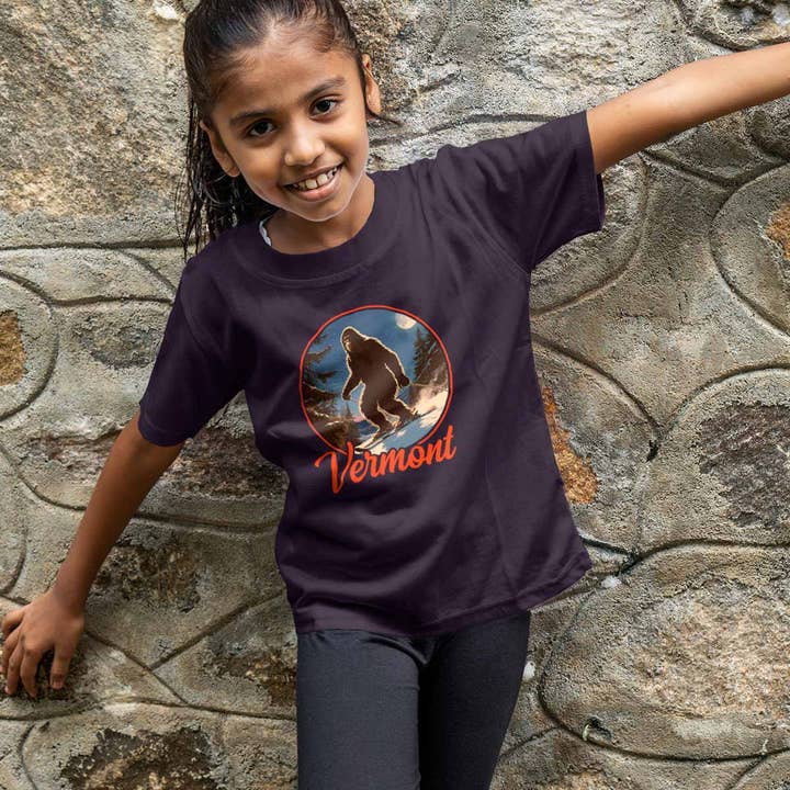 RetroPlanet - Wholesale Screen-printed t-shirt – Kids - Vermont Bigfoot Ski Youth T-Shirt Unisex XS-XL 100% Cotton4