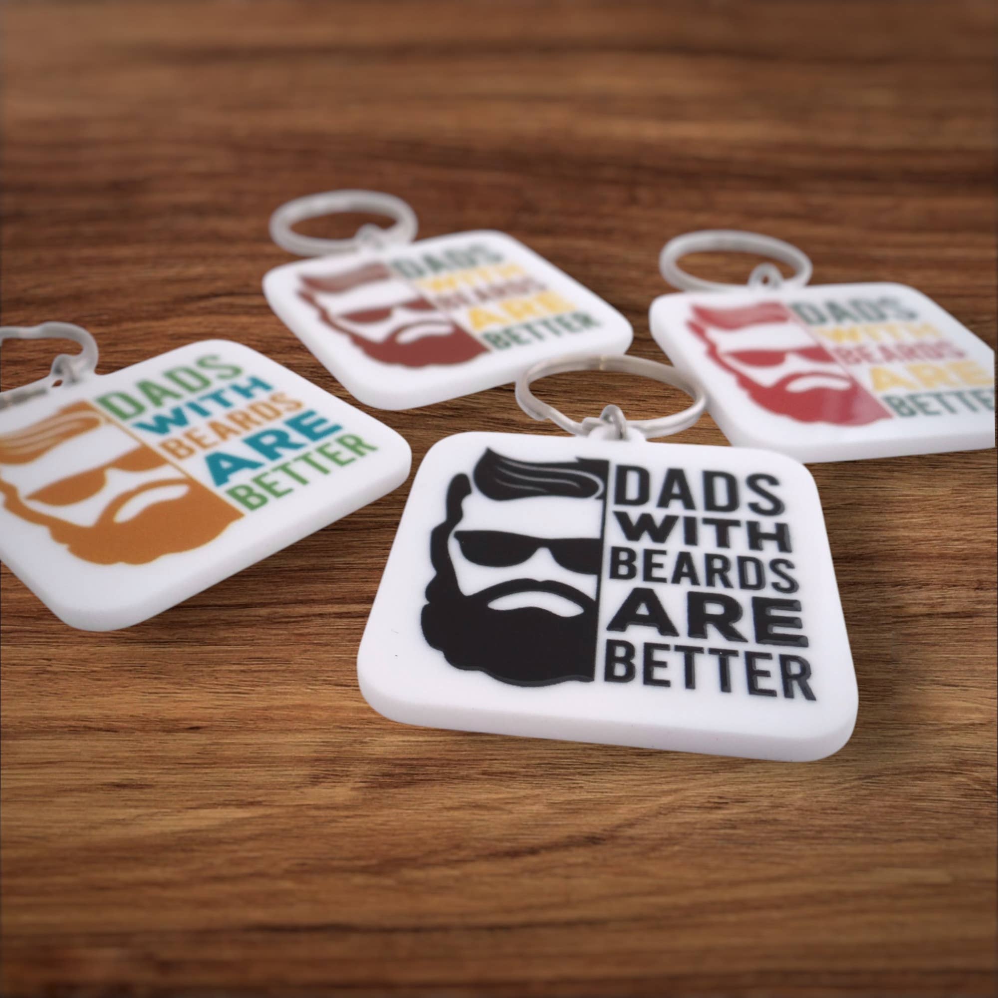 Happyink.co – wholesale Keychain – Men's – Dads with Beards are Better Keychain, for Dad, funny gift3