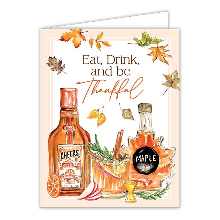Ät dryck och var tacksam Cocktail Fixings gratulationskort för wholesale av RosanneBeck Collections