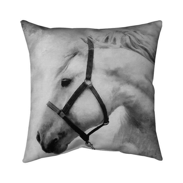 Darius the Horse Gray Pillow | Bedroom Decor Pillow | Decor for wholesale by BEGIN HOME DECOR