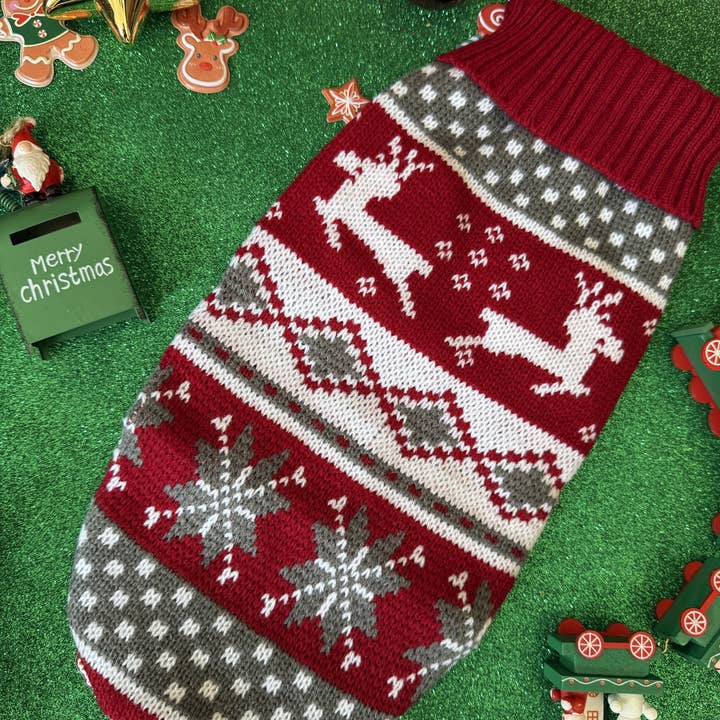 Wildbite Amantes Peludos – Großhandel Haustier-Pullover – Hund – Weihnachtspullover für Hunde mit Schneemotiv