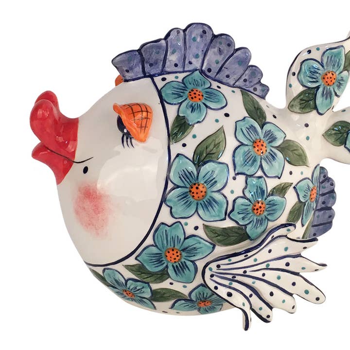 Figura de pez flor - Azul para venta al por mayor de Blue Sky Clayworks