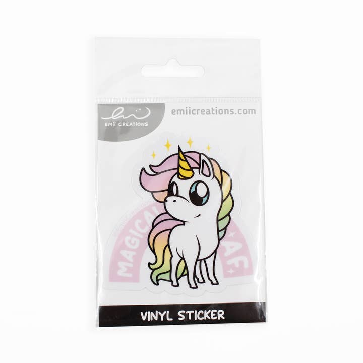 Emii Creations - Wholesale Sticker - Magical AF Unicorn Vinyl Sticker