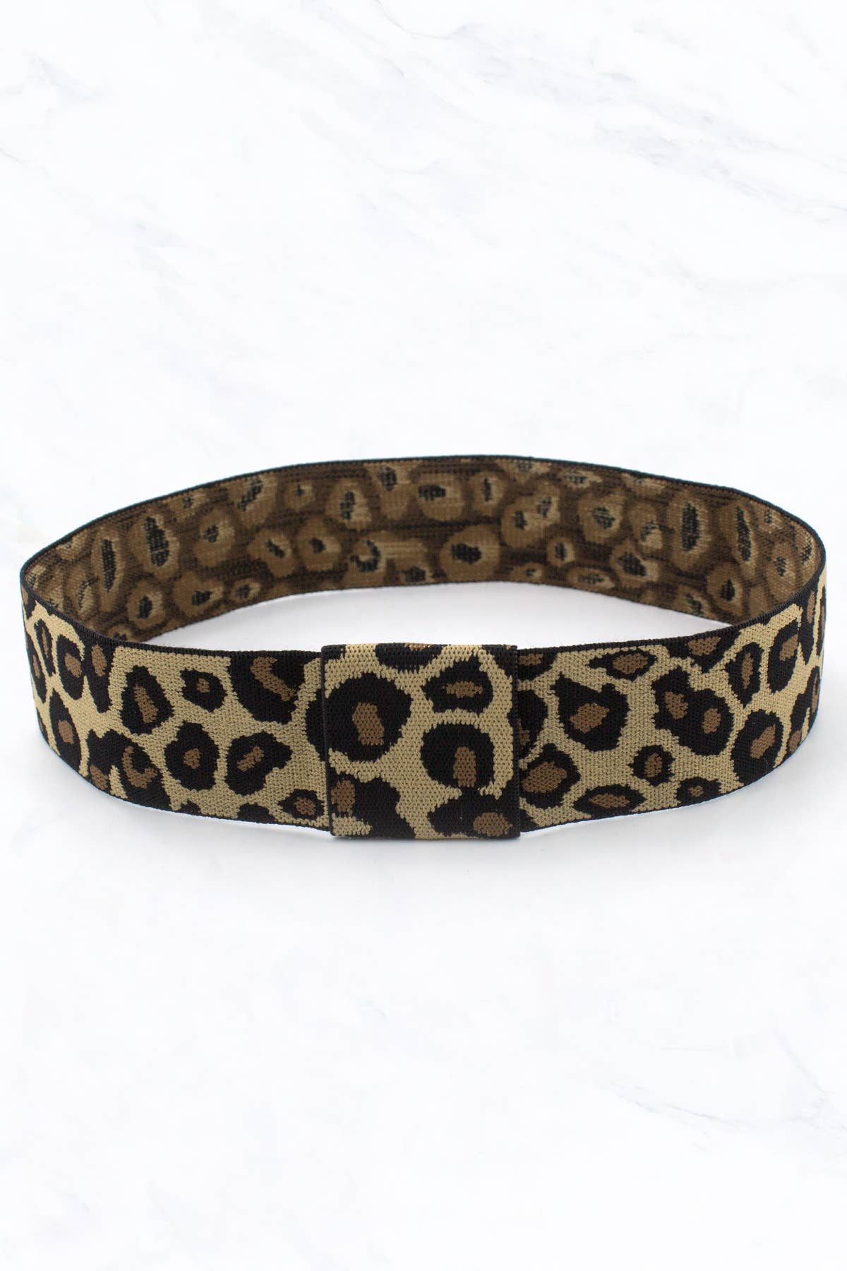 Suzie Q USA – Großhandel Hutzubehör – Damen – [Nur Gürtel] Breiter Leoparden-Stretch-Gürtel1