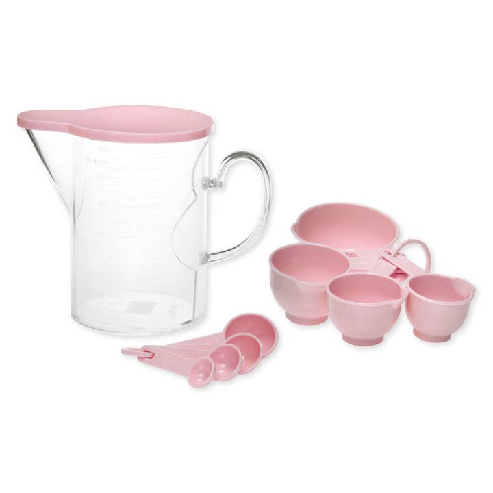 Supreme Housewares - Wholesale Measuring Cup - 10-Piece Plastic Measuring Spoon and Cup Set, Pink2