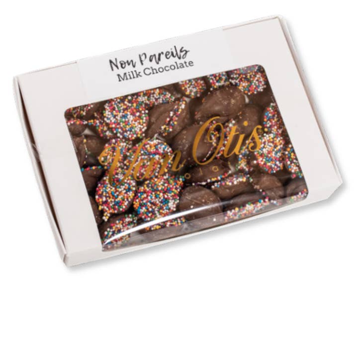 Milk Chocolate Non Pareils Gift Box for wholesale by Van Otis Chocolates