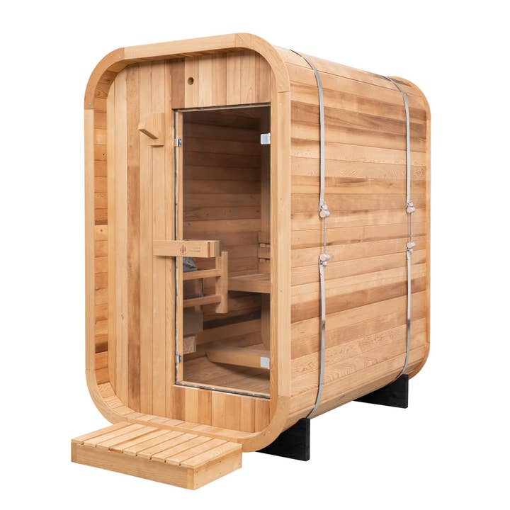 Duo Outdoor Sauna - 2 Person w/ Harvia KIP 8kW Heater for wholesale by Patio Elegance