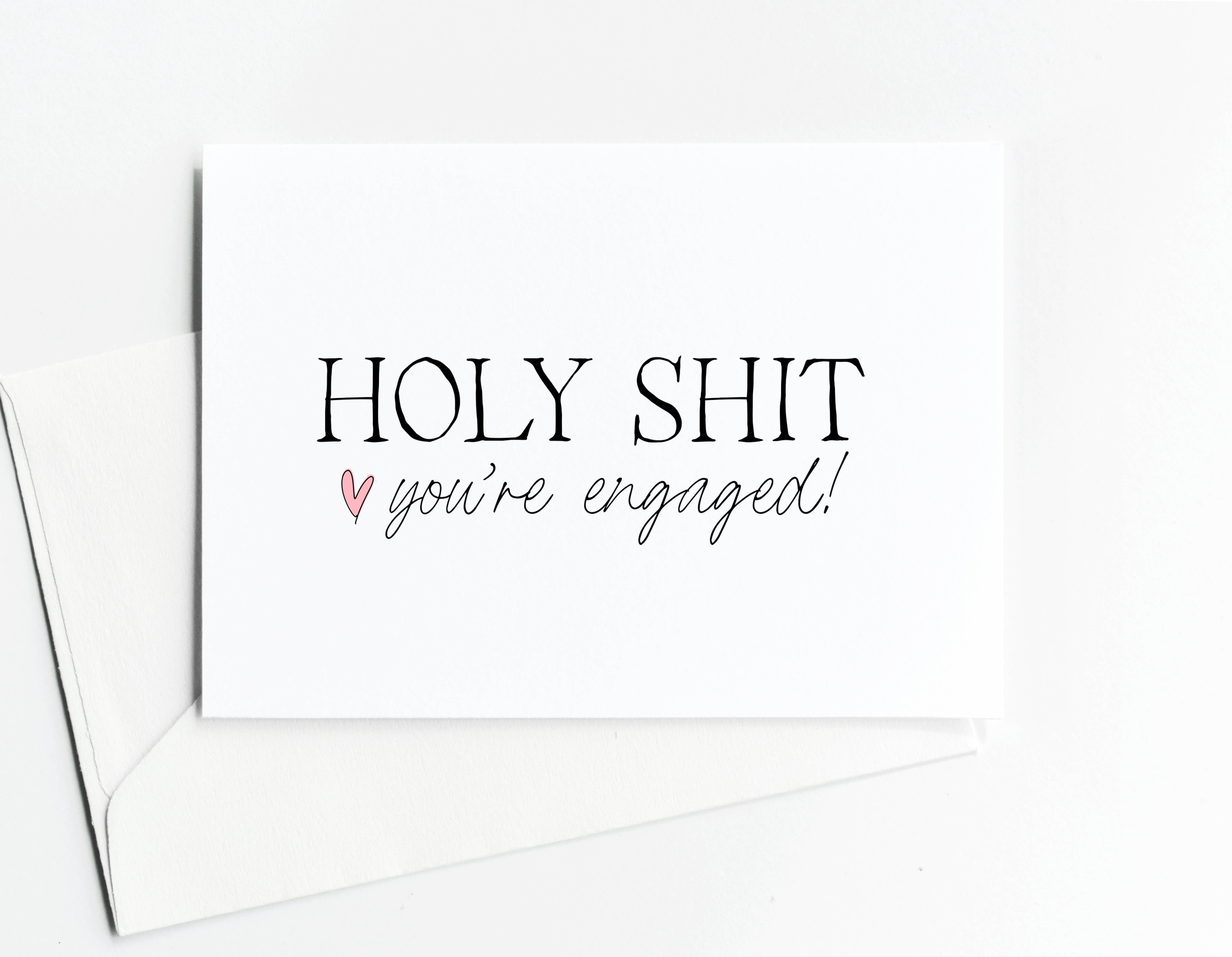 Coco Press – wholesale Engagement card – Engagement Congratulations Cards Holy Shit Engaged1