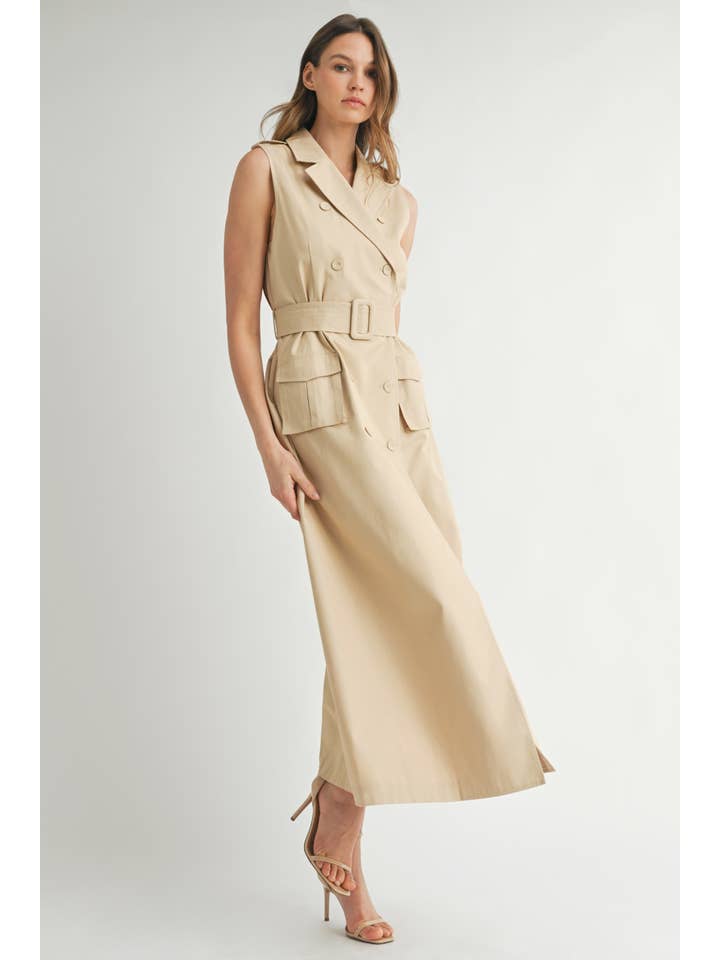 COMBO IVOIRE LD1869 La Robe Trench Sans Manches Ceinturée en vente sur Faire8