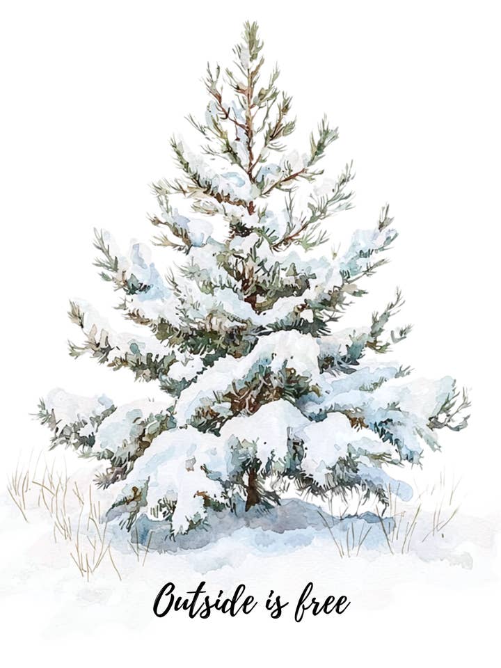 Sustainable Christmas postcard outside is free for wholesale by Mookstories