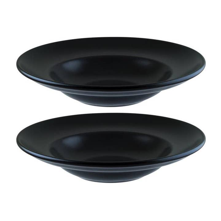 Notte dia.10.75" h:2.25" 16 oz. Round Black Porcelain Bowl (Set of 2) for wholesale by TURGLA HOME