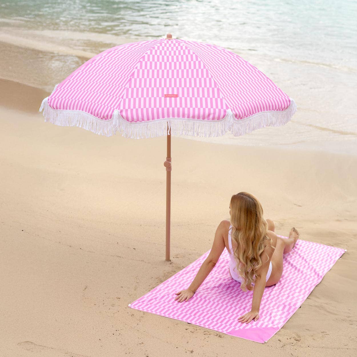 Flamingueo - Wholesale Strandparasol - Roze gestreepte parasol8