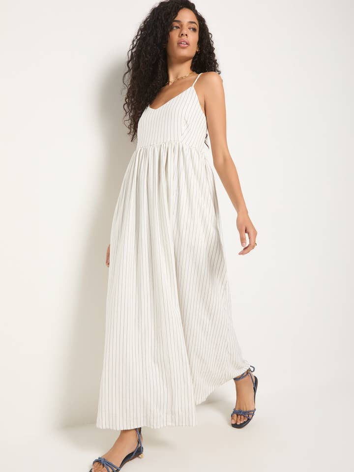 Shores Stripe Linen Maxi Dress for wholesale by Seventy Eight and Sunny (SEAS)