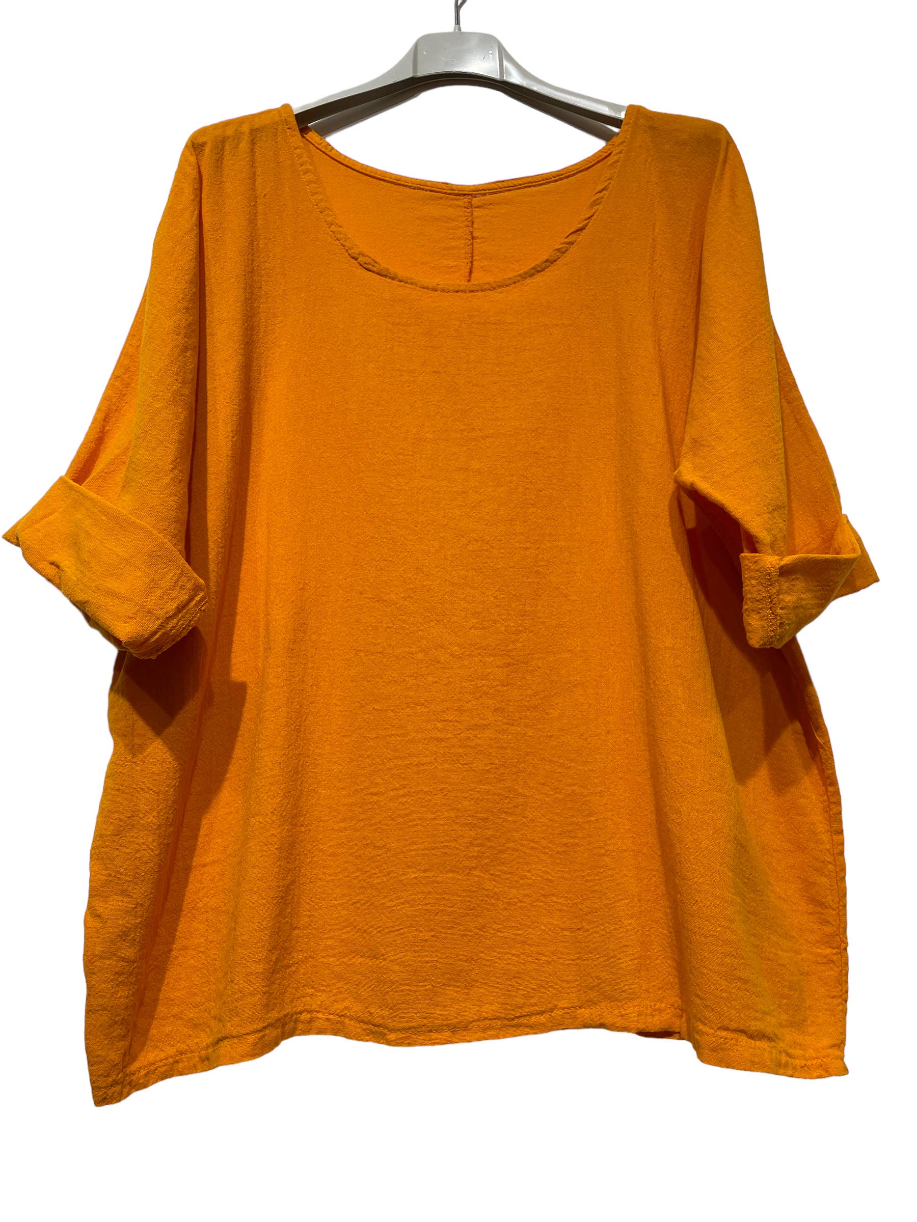 LINEN & COTTON HOUSE – Engroshandel T-shirt – til kvinder – Crop-top i bomuld og hør, bedst sælgende model 101175