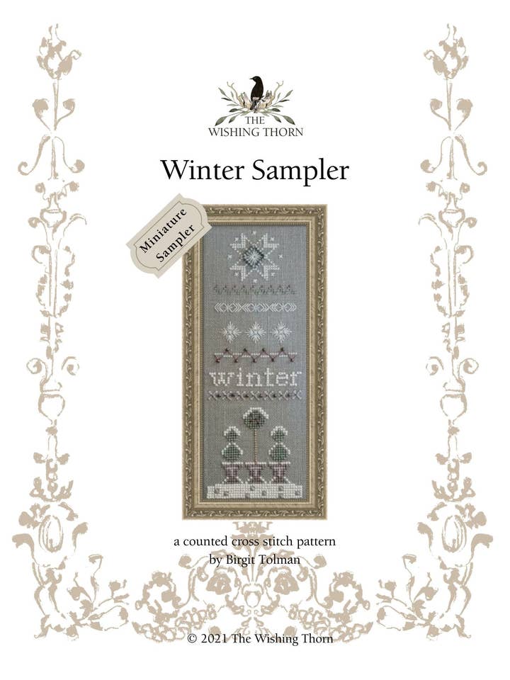 Winter Cross Stitch Sampler Pattern for wholesale by The Wishing Thorn