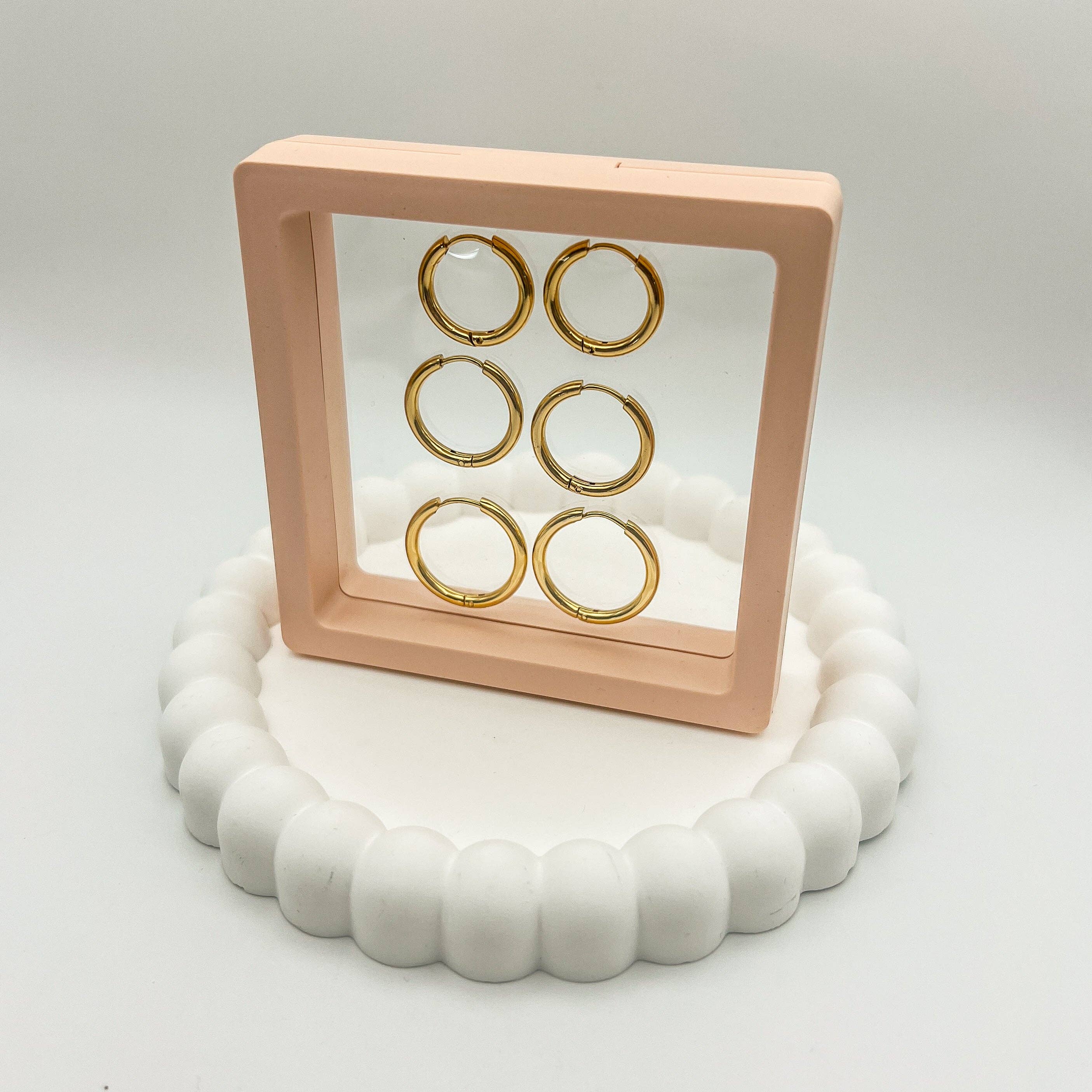 Fiona Grace - Wholesale Jewelry Set - Larger 18k Gold Huggies- Set Of 38