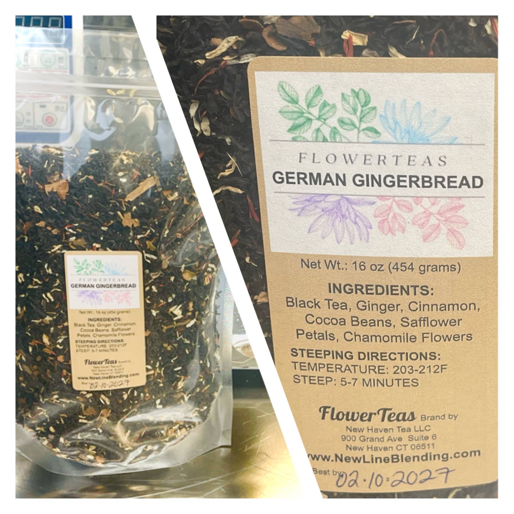 FlowerTeas – Engroshandel Løs te – Løsbladet te i løs vægt 1 lbs Kommerciel brygning Fødevareservice36