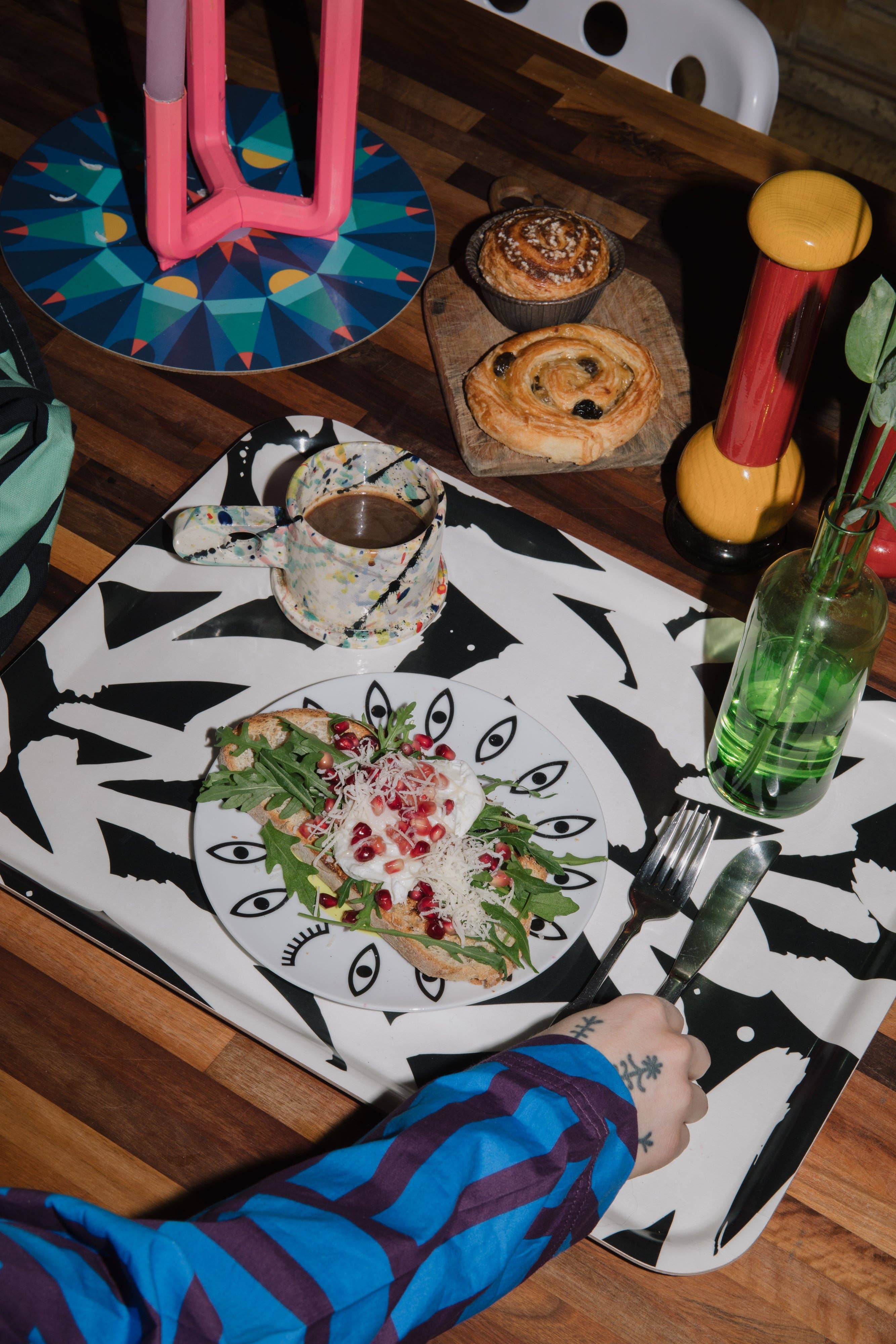 Irregular Sleep Pattern – wholesale Serving tray – Breakfast Tray in Mono 48 x 37cm7