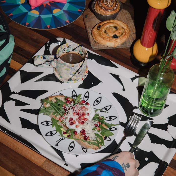 Irregular Sleep Pattern – wholesale Serving tray – Breakfast Tray in Mono 48 x 37cm7