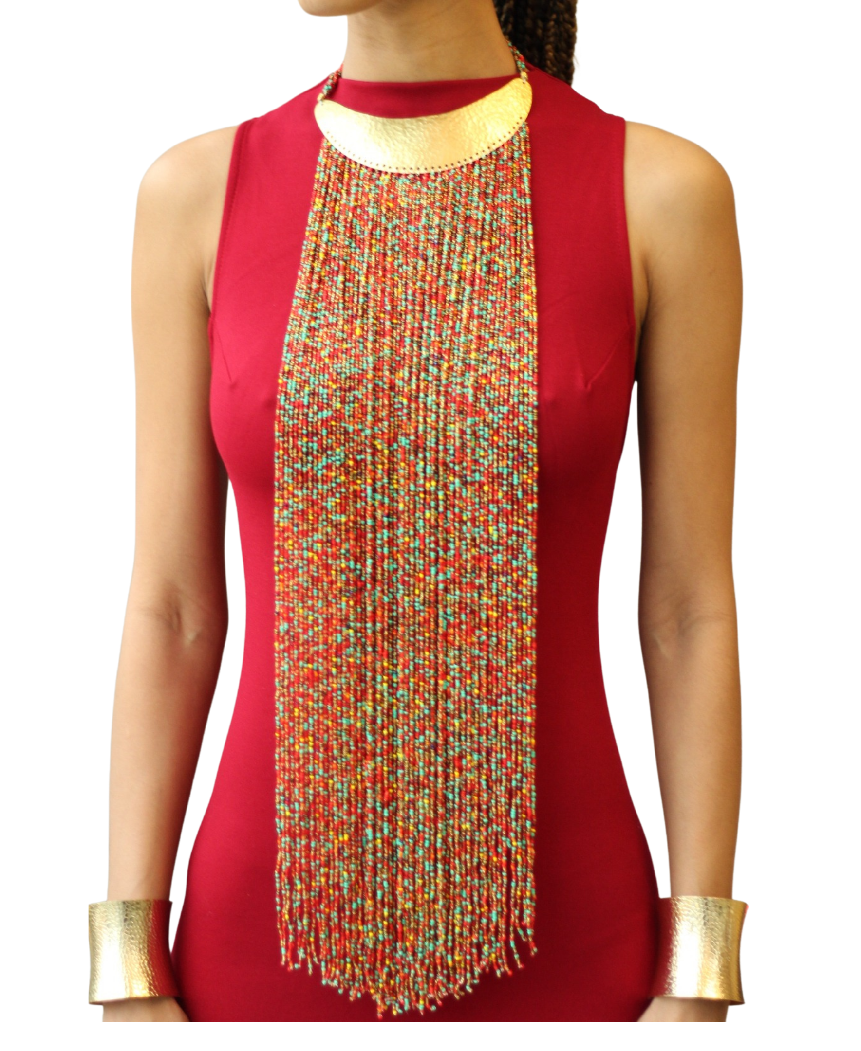 KENDI AMANI - Wholesale Beaded/Pearl Necklace - Maasai Long Beaded Statement Necklace – Handmade African Jewelry12