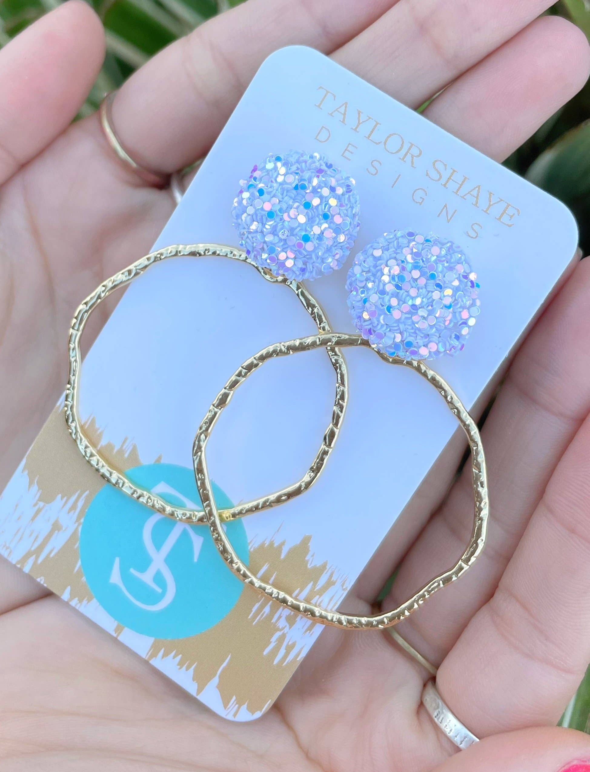 Taylor Shaye Designs - Venta al por mayor Pendientes colgantes - Aros superiores con purpurina15