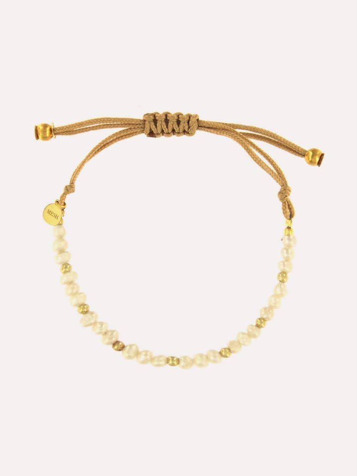 Pulsera de perlas en plata 925 bañada para venta al por mayor de MESH