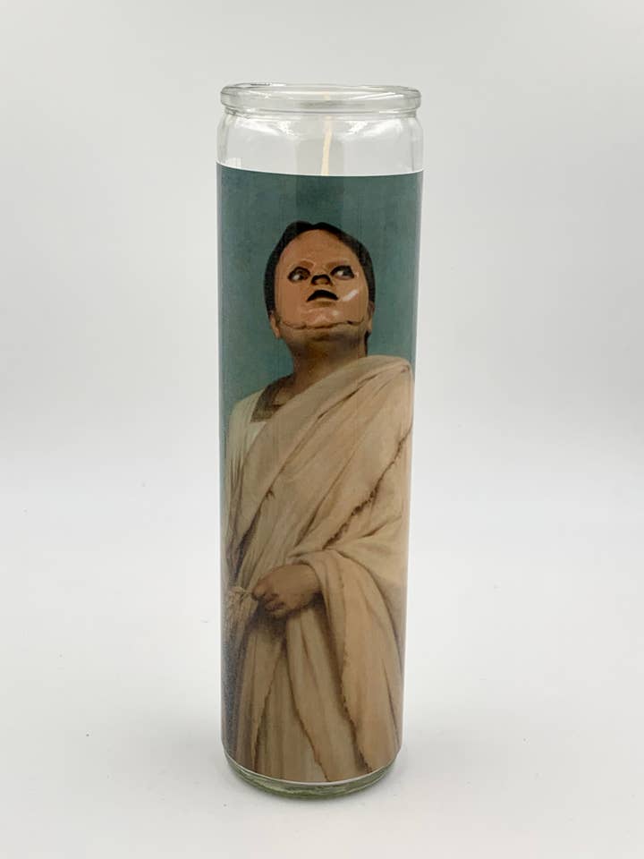 Dwight CPR Mask The Office Prayer Candle for wholesale by Rustbelt Cooperative