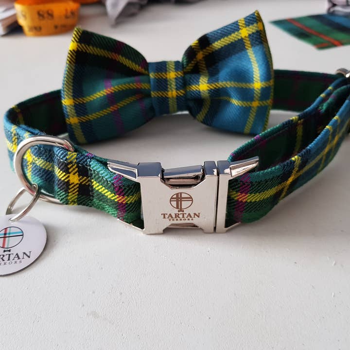 Tartan Dog Collar (Medium) - MacMillan Hunting Tartan for wholesale by Tartan Terrors
