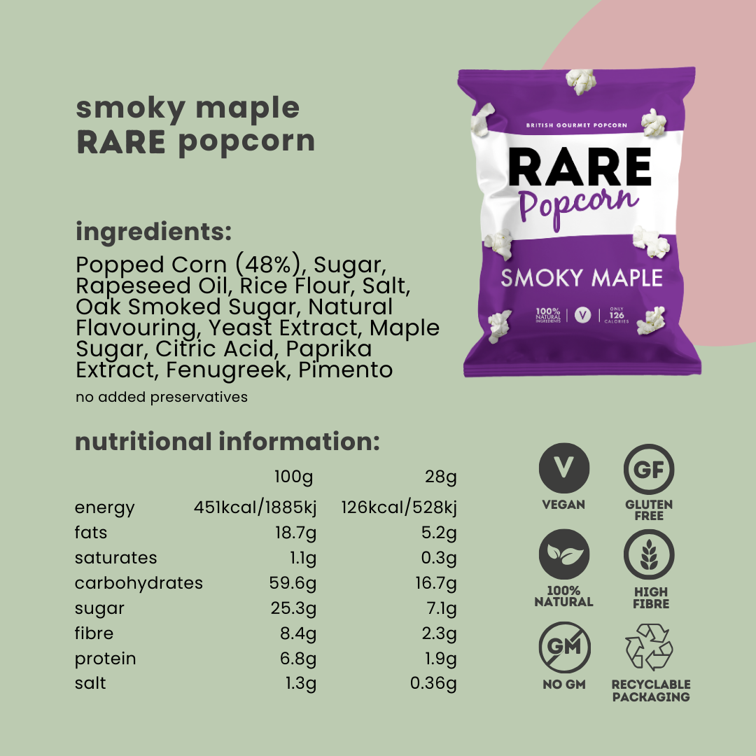 RARE Popcorn - Wholesale Popcorn - RARE Smoky Maple Popcorn Case of 18 | Vegan, Natural2