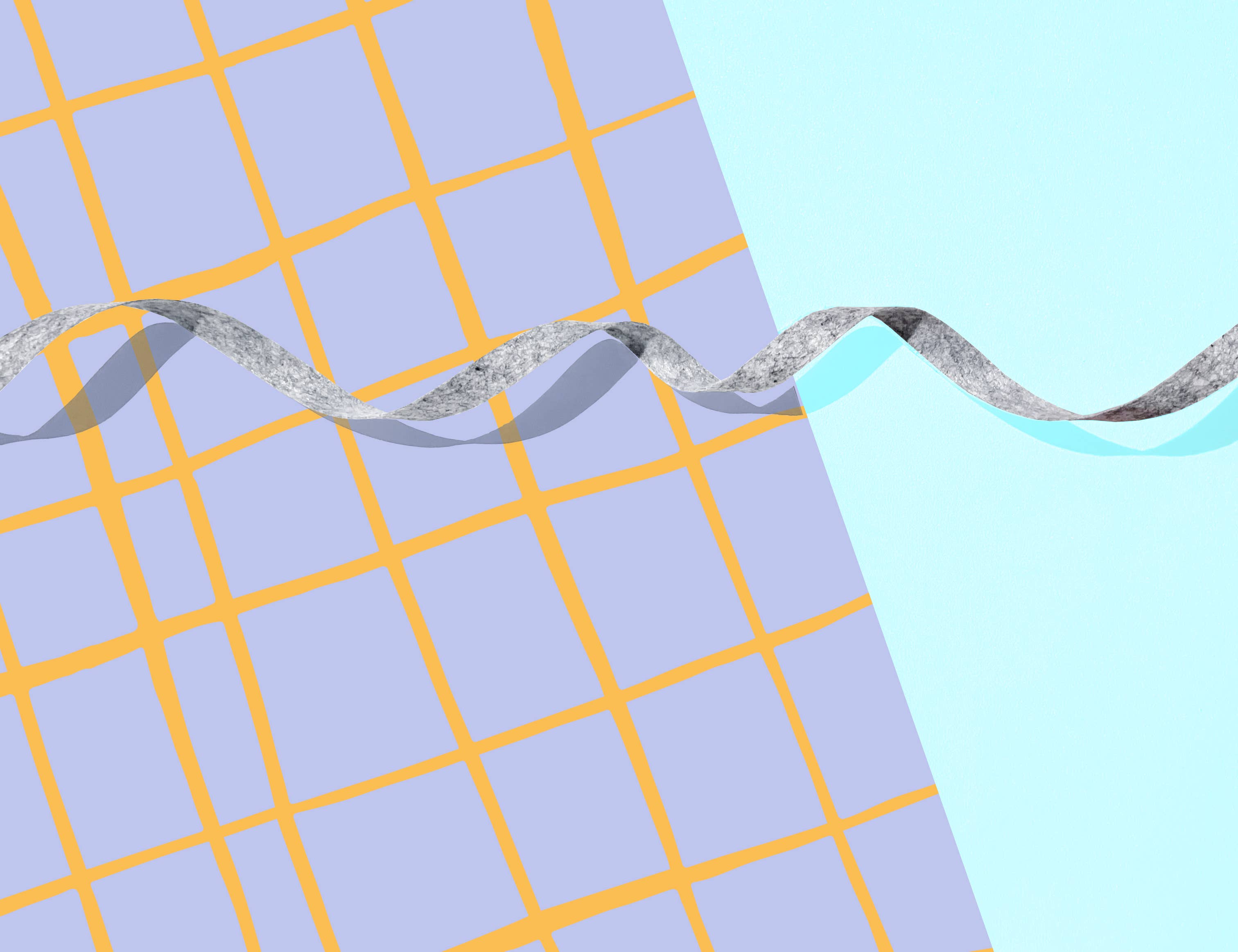 Hooray All Day - Wholesale Flat Wrap - Squiggly Grid - Wrapping Paper / Gift Wrap Sheet0