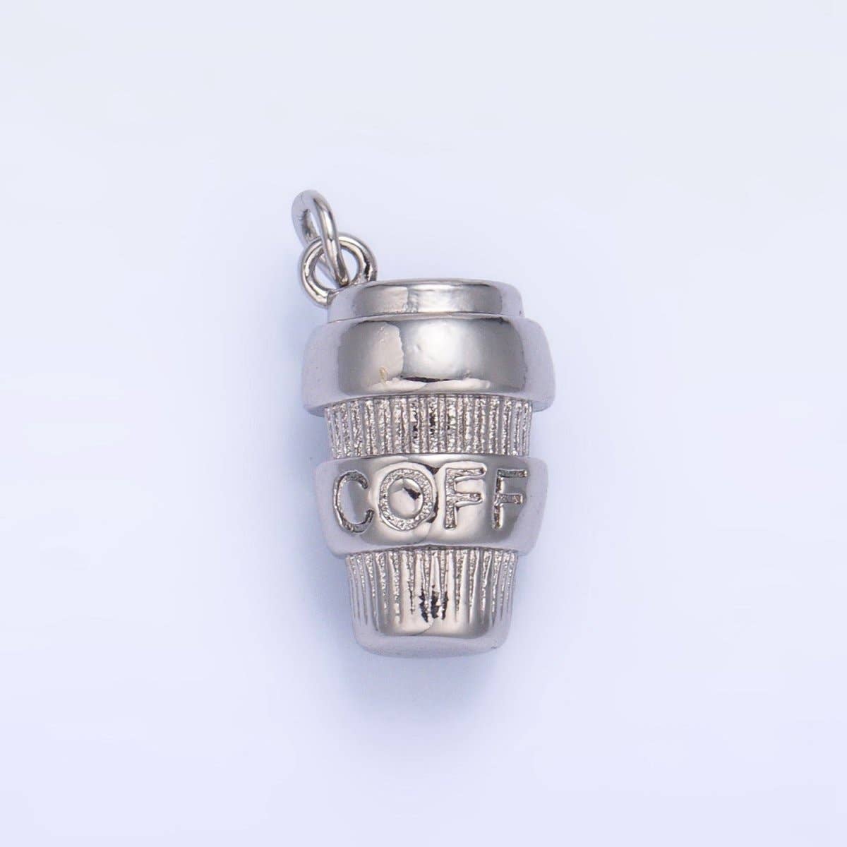 Aim Eternal - Wholesale Individual Charm/Pendant - 24K Gold Filled Mini 3D Multidimensional Coffee Tumbler Drink Charm in Gold & Silver | W6704