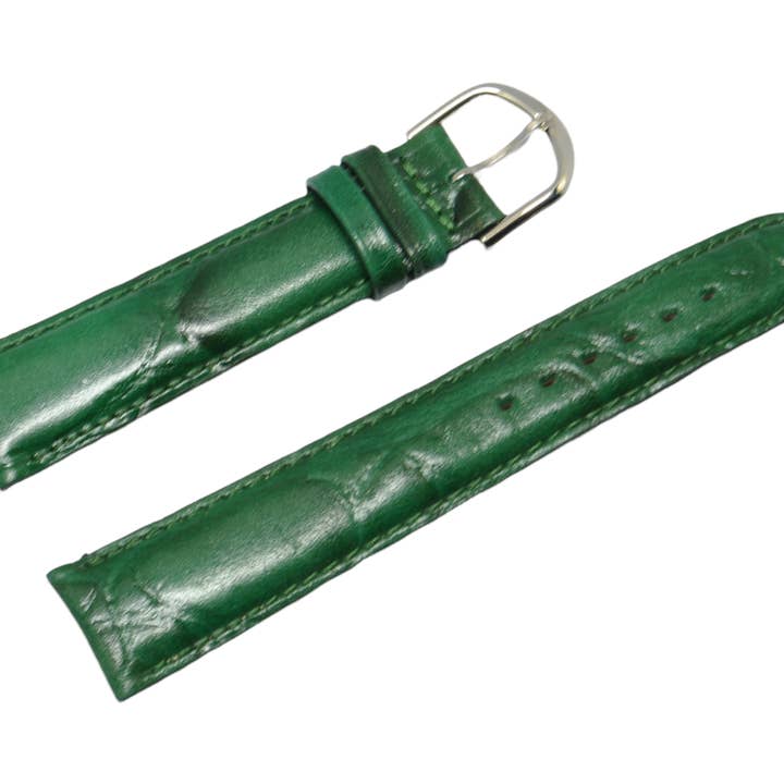 18 mm green G croco domed leather watch strap for wholesale by BRACELETS MONTRE ACH