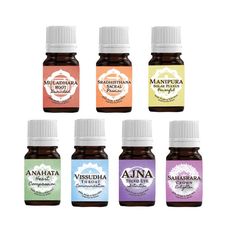 Designs by Deekay Inc. - Wholesale Essential Oil - Soul Sticks - '7 Chakras' Essential Oil Blends Pack (10 ml.)