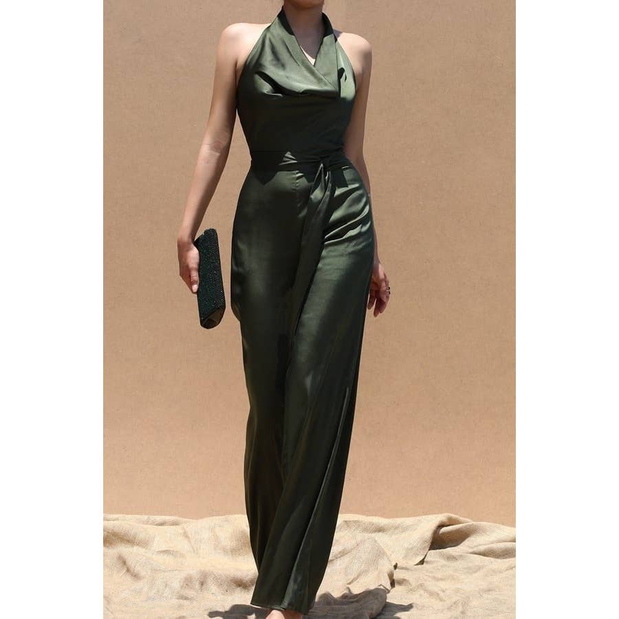 Esmeray Clothing - Vente Combinaison – femme - Combinaison élégante à col nu avec ceinture élégante5