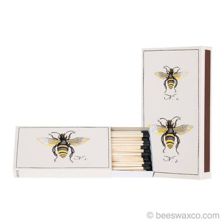 Bee Emblem Matchbox for wholesale by The Beeswax Co.