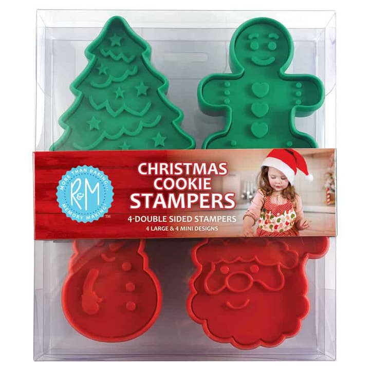 R&M International - Wholesale Cookie Cutter - Christmas Cookie Stamps Double Sided S/4