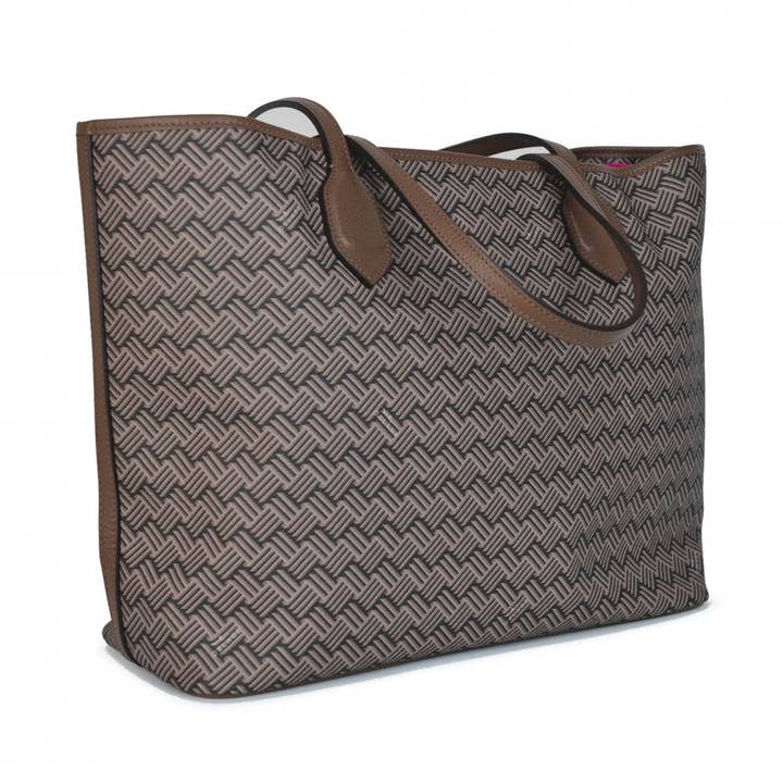 Lona marrón y cuero marrón Lulu JM para venta al por mayor de Delage