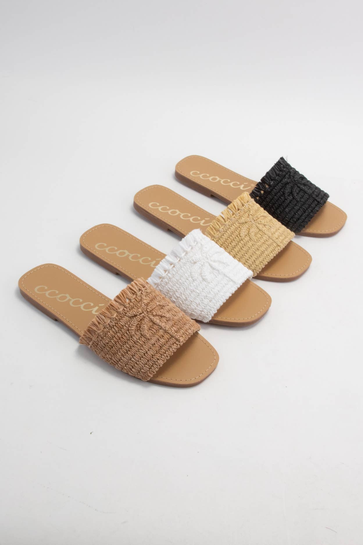 CCOCCI - Wholesale Sandals - Women's - SANDY PALM TREE EMBROIDERY DESIGN RAFFIA SANDAL8