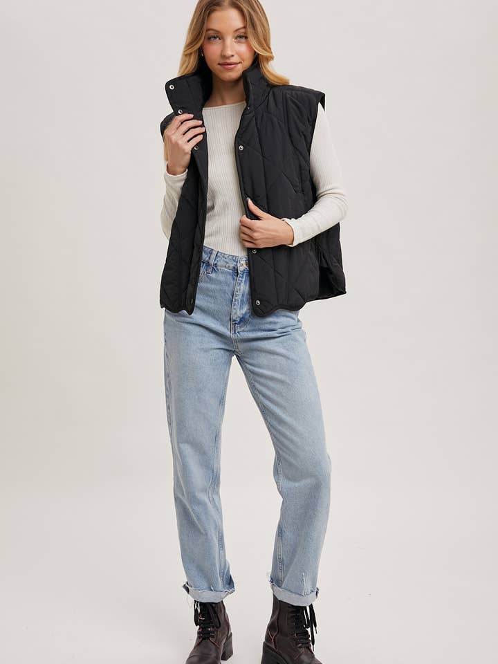 Bluivy - Vendita all'ingrosso Gilè imbottito - Donna - GILET IMBOTTITO TRAPUNTATO CON TASCHE28