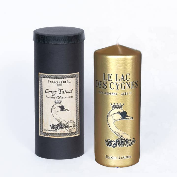 Christmas Decorative Candle - Swan Lake - Gold for wholesale by Un Soir A L'Opéra - Wholesale