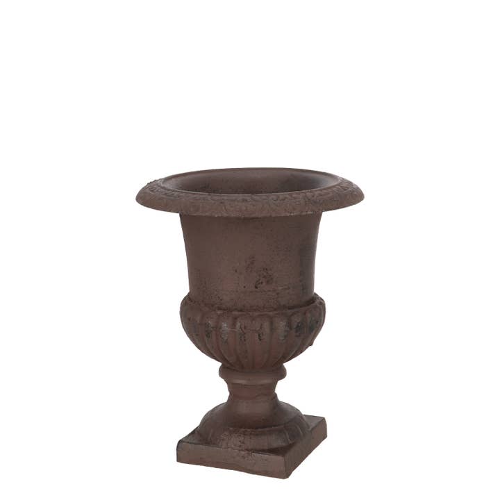 French Urn, Cast Iron, Antique Brown - Medium for wholesale by Esschert Design USA