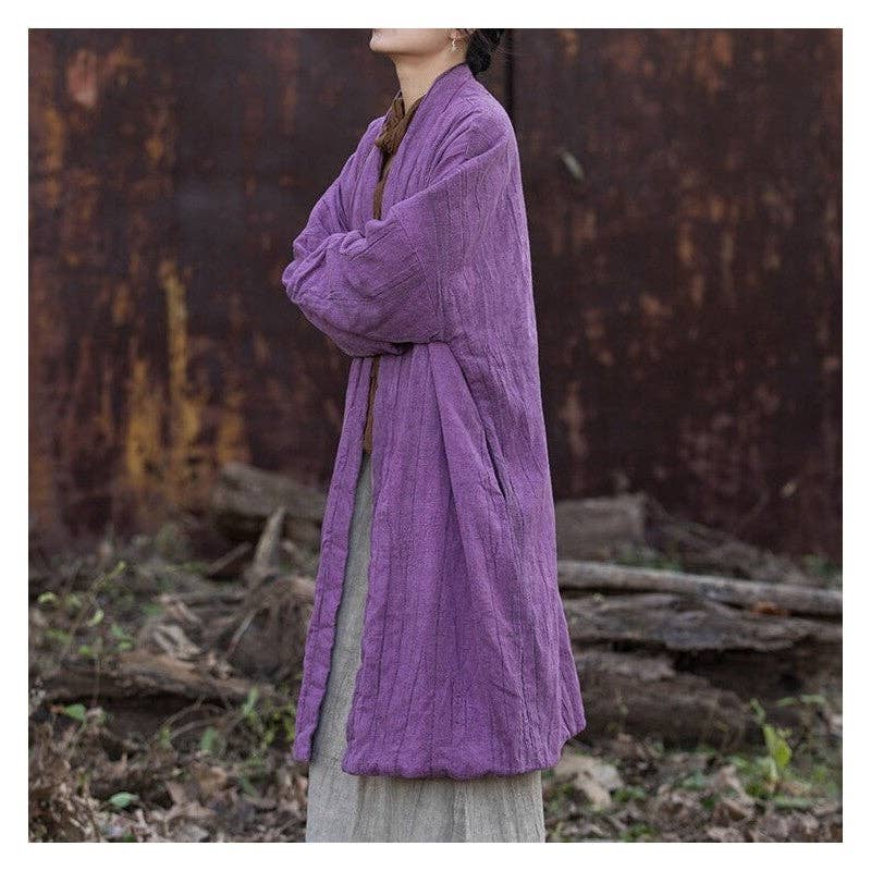 Sheer Trend – Großhandel Mantel - Damen – Langer, verdickter Baumwollmantel im Vintage-Stil1