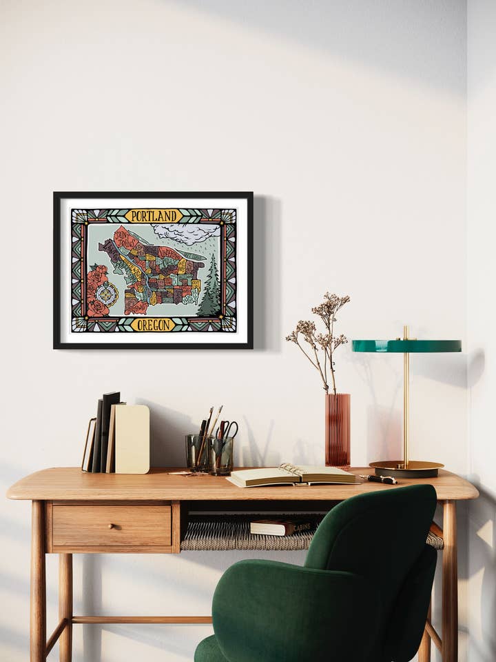 Portland Neighborhood Map for wholesale by Eliza Illustrated