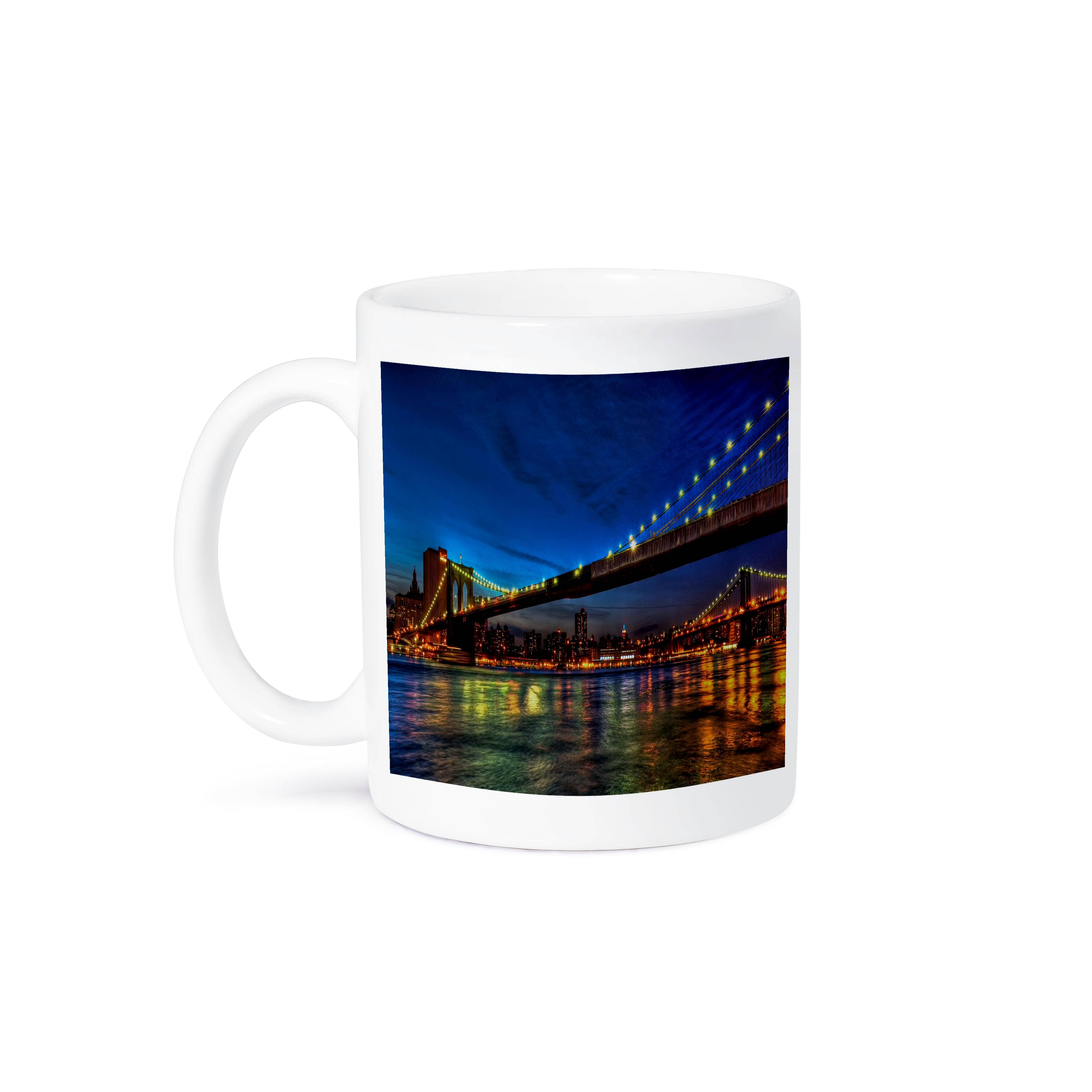 3dRose - Wholesale Coffee Mug - 3dRose, Night time view of Brooklyn Bridge, NYC, Mug8