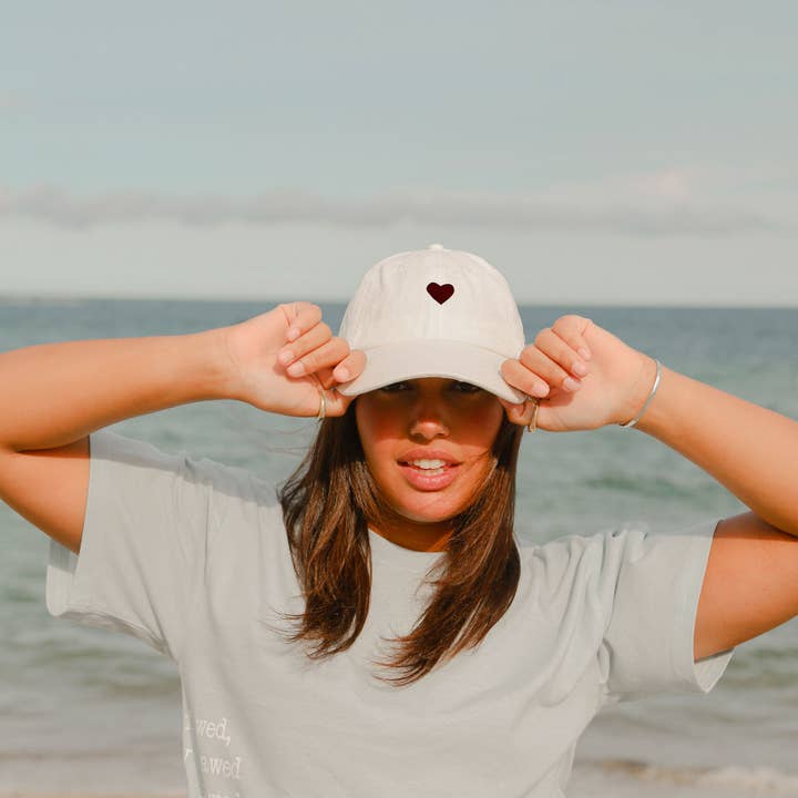 Atticus Poetry - Wholesale Baseball Cap - Women's - White Heart Hat by Atticus Poetry