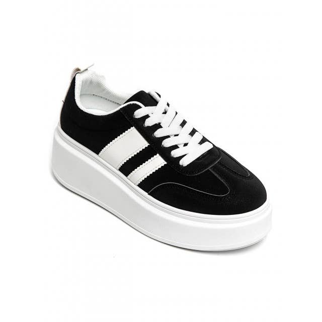 No Doubt Shoes - Wholesale Sneakers - Dames - DAMES SNEAKERS MET VETERS EN DIKKE ZOOL, ZIJDETAILS, ONTWERPERSTIJL24