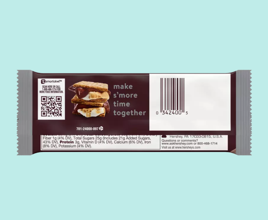 Snacky Candy - Vente Barre chocolatée - Barre de chocolat au lait Hershey's 1,55 oz, lot de 362