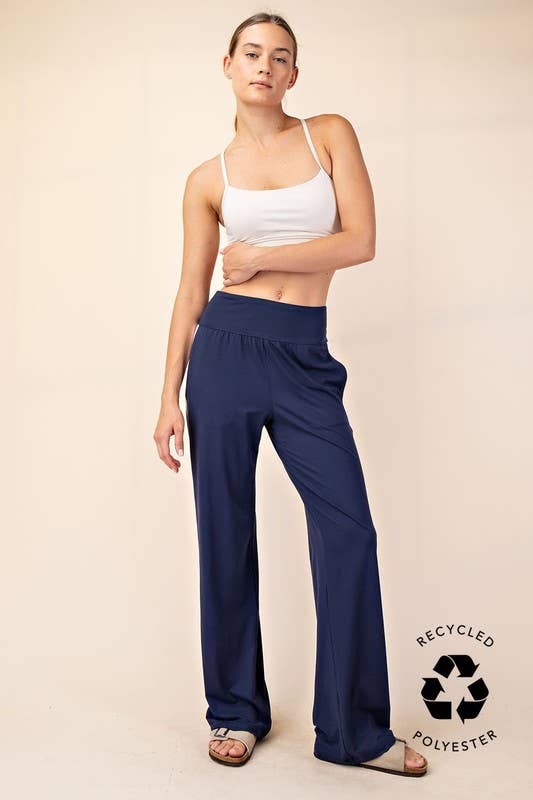 Sunday Morning – Großhandel Hose – Damen – P746337 SOLIDE RECYCELTE BUTTERGESTREIFTE GERADE HOSE13