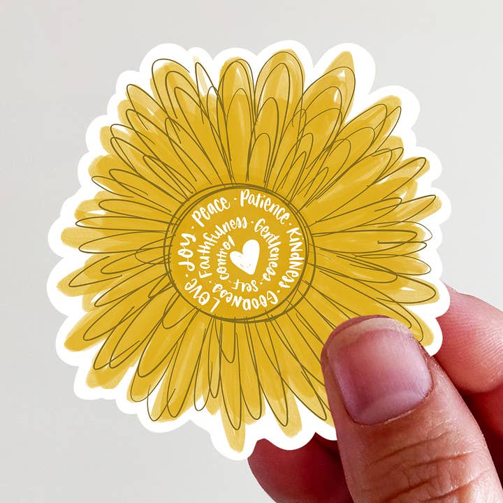 Adesivo de vinil de girassol Frutas do Espírito por atacado de Kingfolk Co